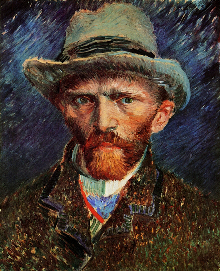 Self-Portrait With Grey Felt Hat 2 Van Gogh Oil Painting